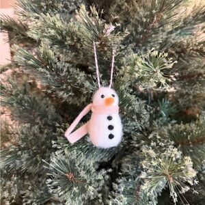 Felted snowman ornament